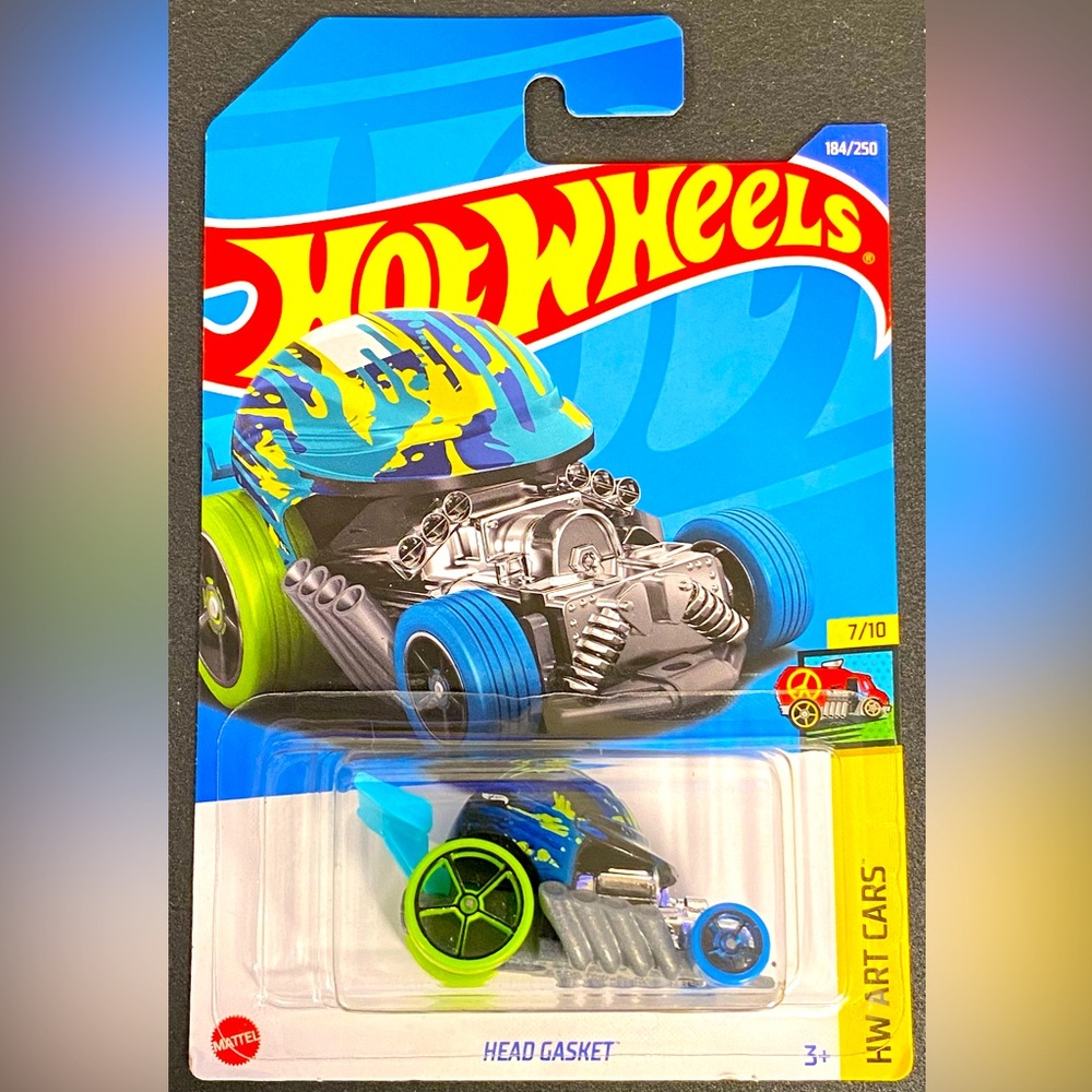 ✅ 🚗 4/20 🚗 NEW 2022 MATTEL HOT WHEELS 7/10 HW ART CARS HEAD GASKET #184/250